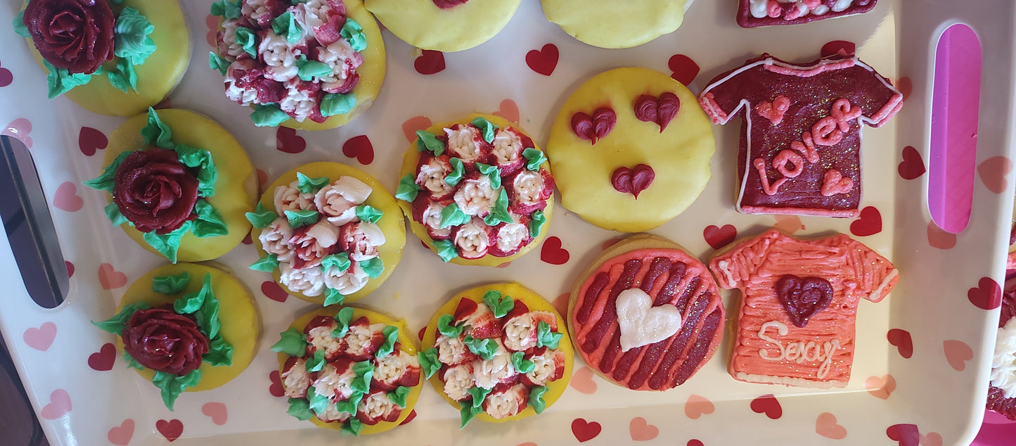 1dz Valentines Day Decorated Sugar Cookies