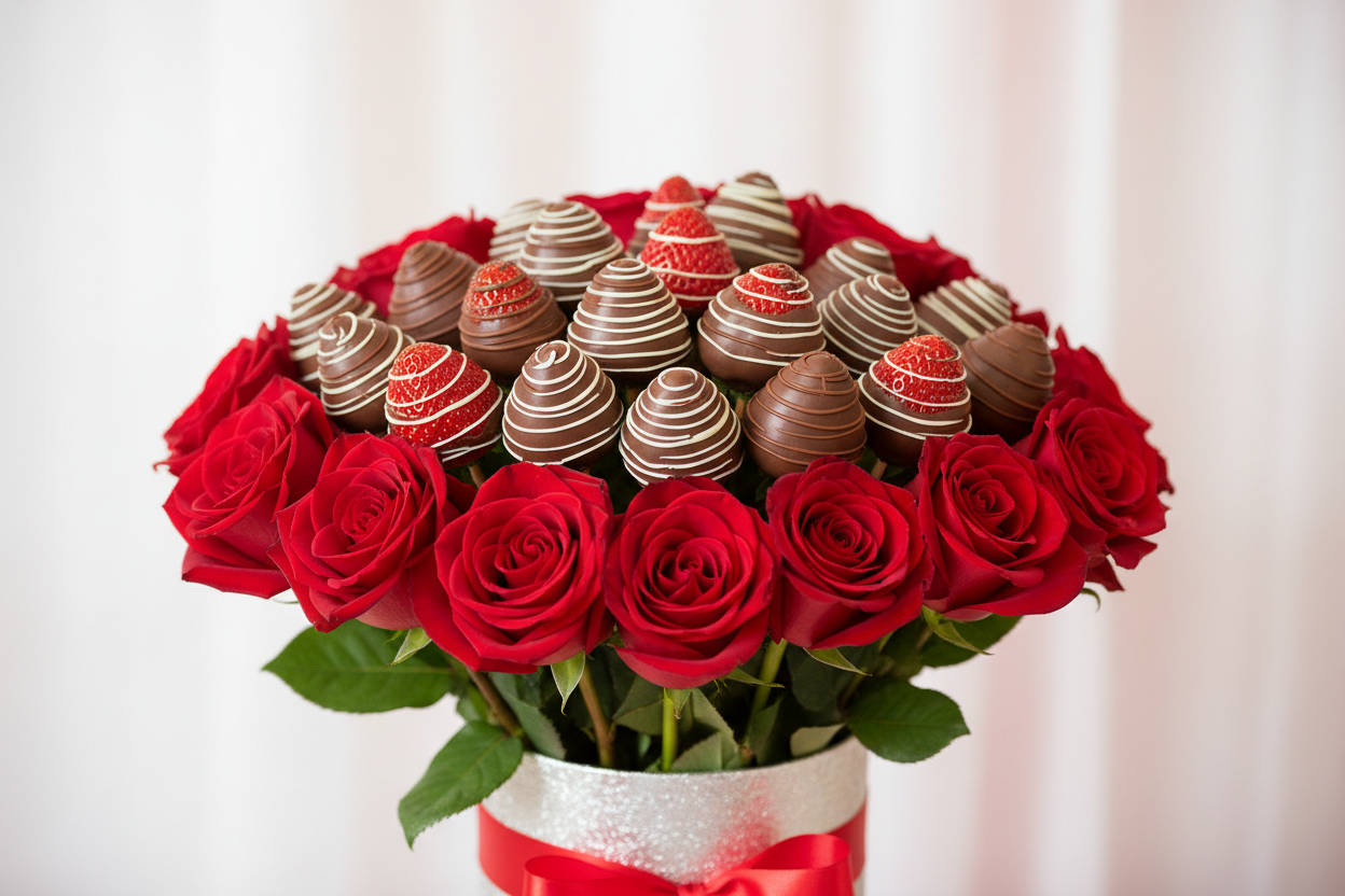 Make a bouquet with both mixed