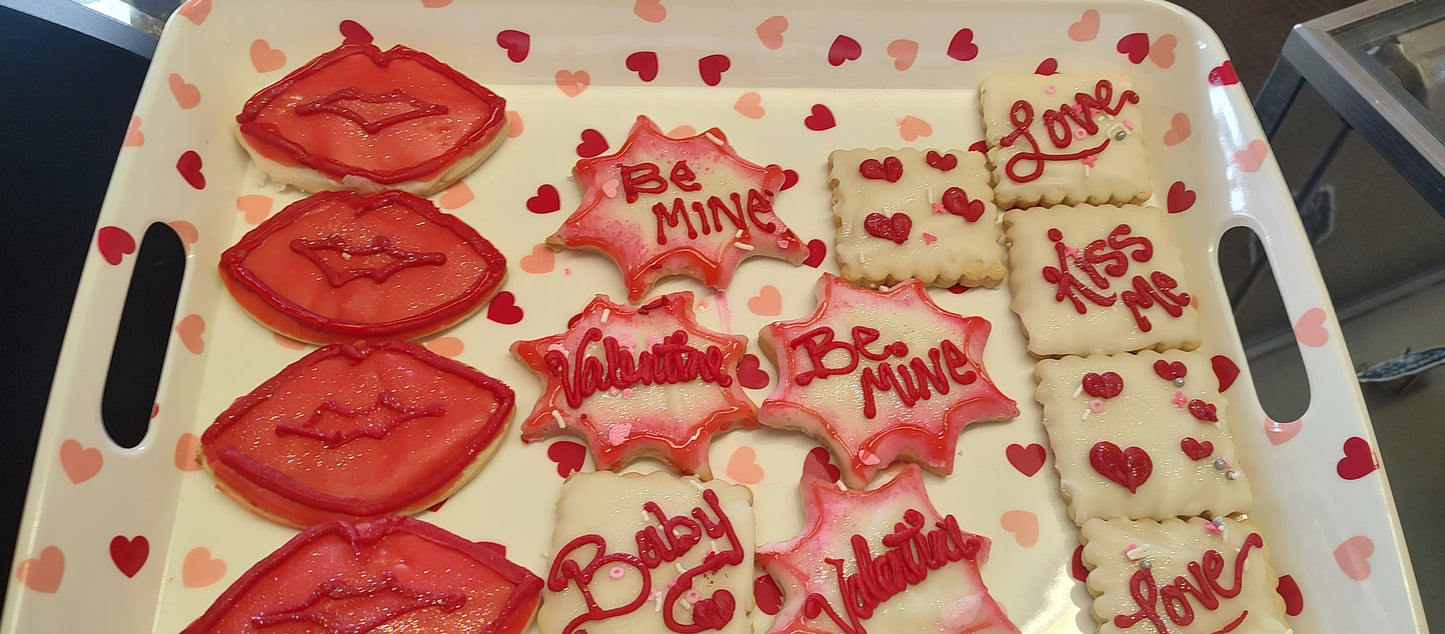 1dz Valentines Day Decorated Sugar Cookies