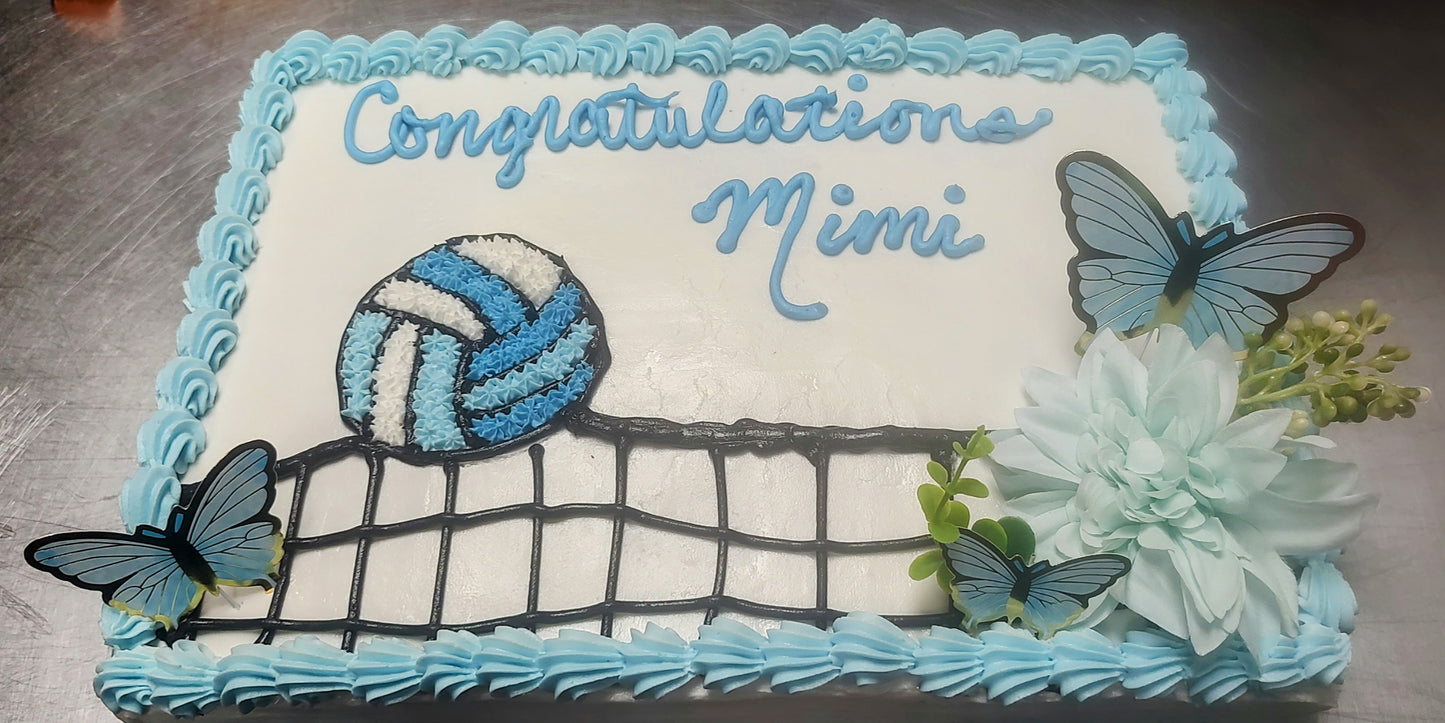 Decorated Cake 1/4 sheet Or 8'Rd Serves 10-24