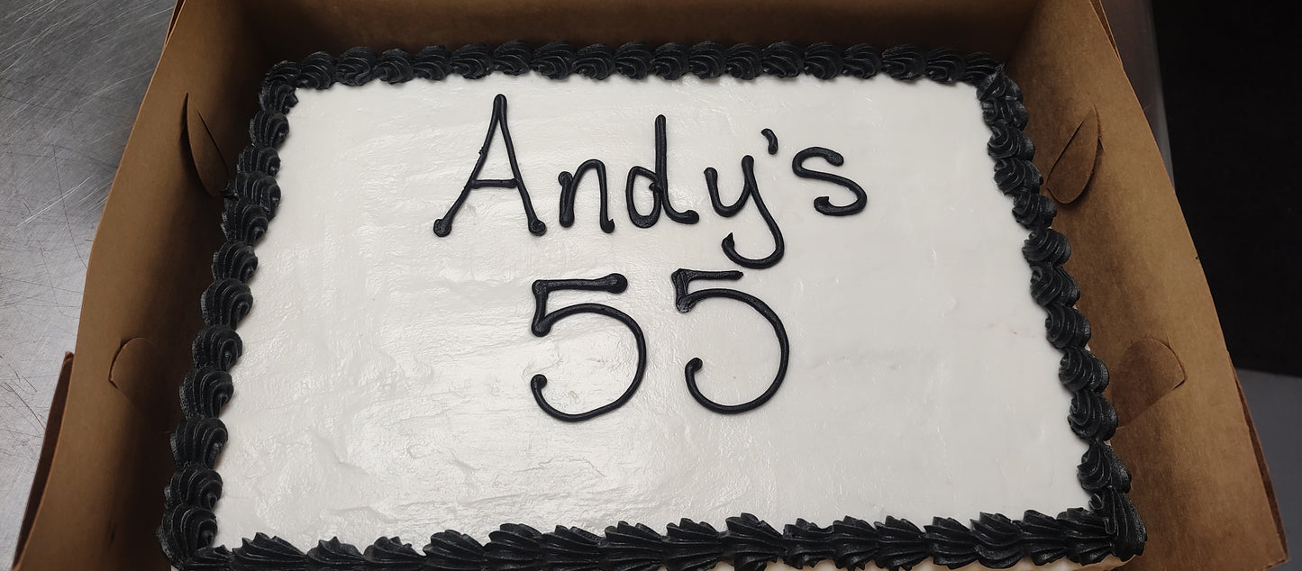 Decorated Cake 1/4 sheet Or 8'Rd Serves 10-24